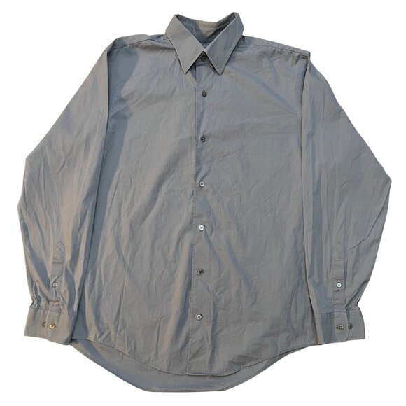 Banana Republic Stretch Classic Long Sleeve Button Up Dress Shirt Large Gray - Picture 1 of 3